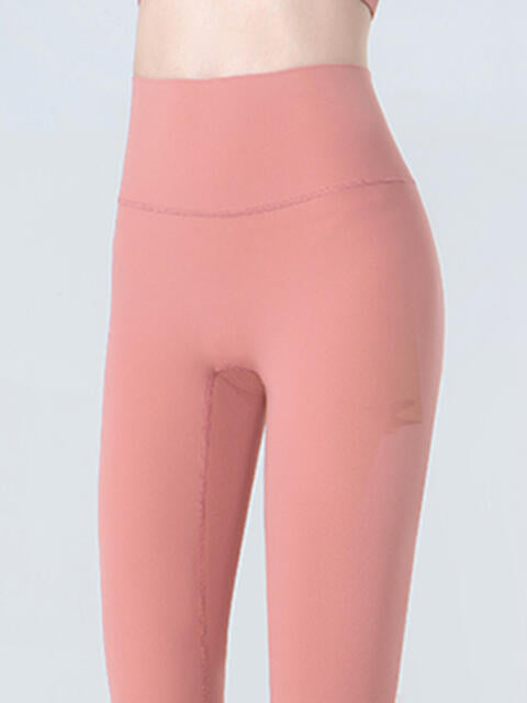 Wide Waistband Cropped Sports Leggings Bazaarbey