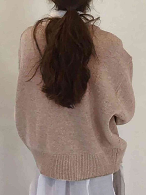 Dropped Shoulder Buttoned Cardigan Bazaarbey
