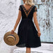 V-Neck Tie Belt Pleated Dress -BazaarBey - www.shopbazaarbey.com