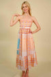 Printed Spaghetti Strap Smocked Midi Dress -BazaarBey - www.shopbazaarbey.com