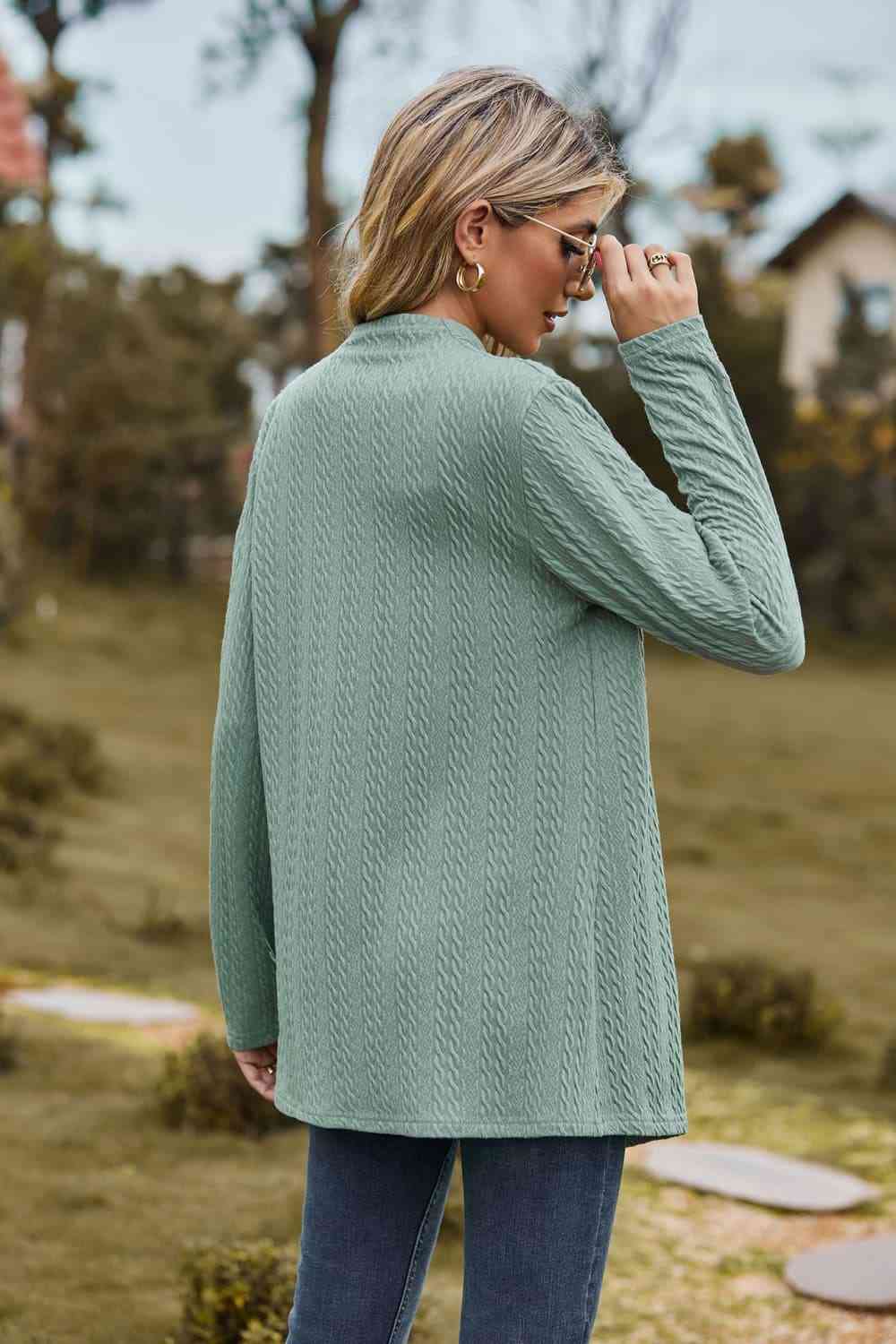 Open Front Long Sleeve Cardigan Bazaarbey