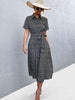Printed Tie Waist Short Sleeve Shirt Dress -BazaarBey - www.shopbazaarbey.com