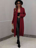  Waffle Knit  Duster Cardigan With Pockets Trendsi