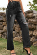 Distressed Buttoned Loose Fit Jeans Trendsi