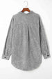 Washed Button Down Dropped Shoulder Jacket Trendsi