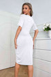 Ruched Short Sleeve Dress Bazaarbey