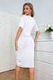 Ruched Short Sleeve Dress Bazaarbey