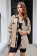 Plaid Button Down Collared Jacket Trendsi