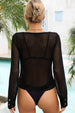 Openwork Scoop Neck Long Sleeve Cover-Up Bazaarbey