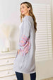 Woven Right  Sleeve Dropped Shoulder Cardigan Bazaarbey