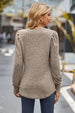 Ribbed Round Neck Long Sleeve Knit Top Trendsi