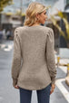 Ribbed Round Neck Long Sleeve Knit Top Trendsi