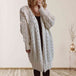 Cable-Knit Open Front Dropped Shoulder Cardigan Trendsi