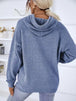 Texture Drawstring Long Sleeve Hooded Sweater Bazaarbey