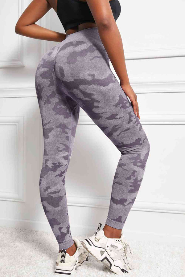 Camo Print Seamless High Waist Yoga Leggings Bazaarbey