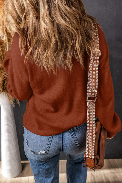 Turtleneck Lantern Sleeve Sweater Bazaarbey