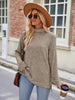 Ribbed Turtleneck Long Sleeve Slit Knit Top Bazaarbey