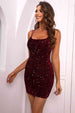 Sequin Double-Strap Bodycon Dress Bazaarbey