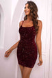 Sequin Double-Strap Bodycon Dress Bazaarbey