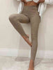 Ribbed Mid Waist Leggings Bazaarbey