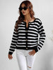  Striped Button Front Cardigan Trendsi