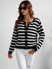  Striped Button Front Cardigan Trendsi