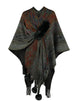 Heathered Fringe Hem Poncho Bazaarbey