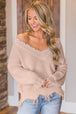 Frayed Hem Dropped Shoulder Sweater Bazaarbey