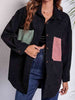Patch Pocket Dropped Shoulder Shirt Jacket Trendsi
