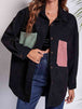 Patch Pocket Dropped Shoulder Shirt Jacket Trendsi