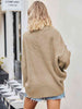 V-Neck Ribbed Dropped Shoulder Knit Top Trendsi
