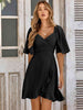 Smocked Tie Back Ruffle Hem Dress -BazaarBey - www.shopbazaarbey.com