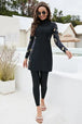 BazaarBey Printed Turtleneck Long Sleeve Top and Pants  Set Bazaarbey