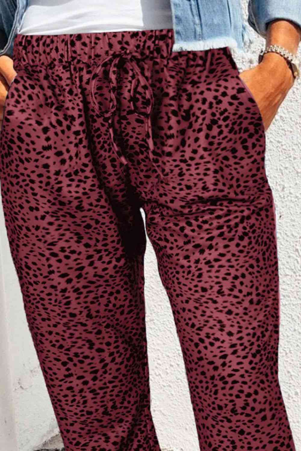  Leopard Print Joggers with Pockets Bazaarbey