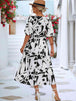 Printed  Balloon Sleeve Dress -BazaarBey - www.shopbazaarbey.com