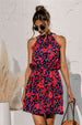 Floral Tied Sleeveless Mini Dress -BazaarBey - www.shopbazaarbey.com