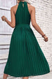 Tie Belt Pleated Midi Dress -BazaarBey - www.shopbazaarbey.com