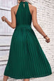 Tie Belt Pleated Midi Dress -BazaarBey - www.shopbazaarbey.com