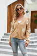 Flower Pattern Button Front Cardigan Bazaarbey
