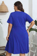 Plus Size Round Neck  Dress -BazaarBey - www.shopbazaarbey.com