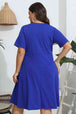 Plus Size Round Neck  Dress -BazaarBey - www.shopbazaarbey.com