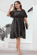 Plus Size Pol Flutter Sleeve Dress -BazaarBey - www.shopbazaarbey.com