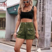 Cuffed Denim Shorts with Pockets Bazaarbey