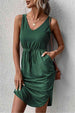 V-Neck Curved Hem Sleeveless Dress -BazaarBey - www.shopbazaarbey.com
