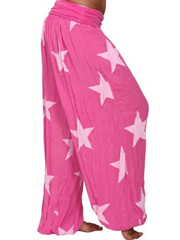  Ruched High Waist Printed Pants Bazaarbey