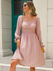 Off-Shoulder Balloon Sleeve Smocked Dress -BazaarBey - www.shopbazaarbey.com