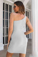 One-Shoulder Tulip Hem Bodycon Dress -BazaarBey - www.shopbazaarbey.com