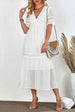  V-Neck Short Sleeve Midi Dress -BazaarBey - www.shopbazaarbey.com