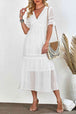  V-Neck Short Sleeve Midi Dress -BazaarBey - www.shopbazaarbey.com