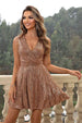 Sequin Surplice Neck Sleeveless Dress Bazaarbey